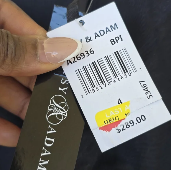 $289 Betsy & Adam Women Organza-Sleeve Floral Belted Gown Sz 4 Old Money - Picture 6 of 16